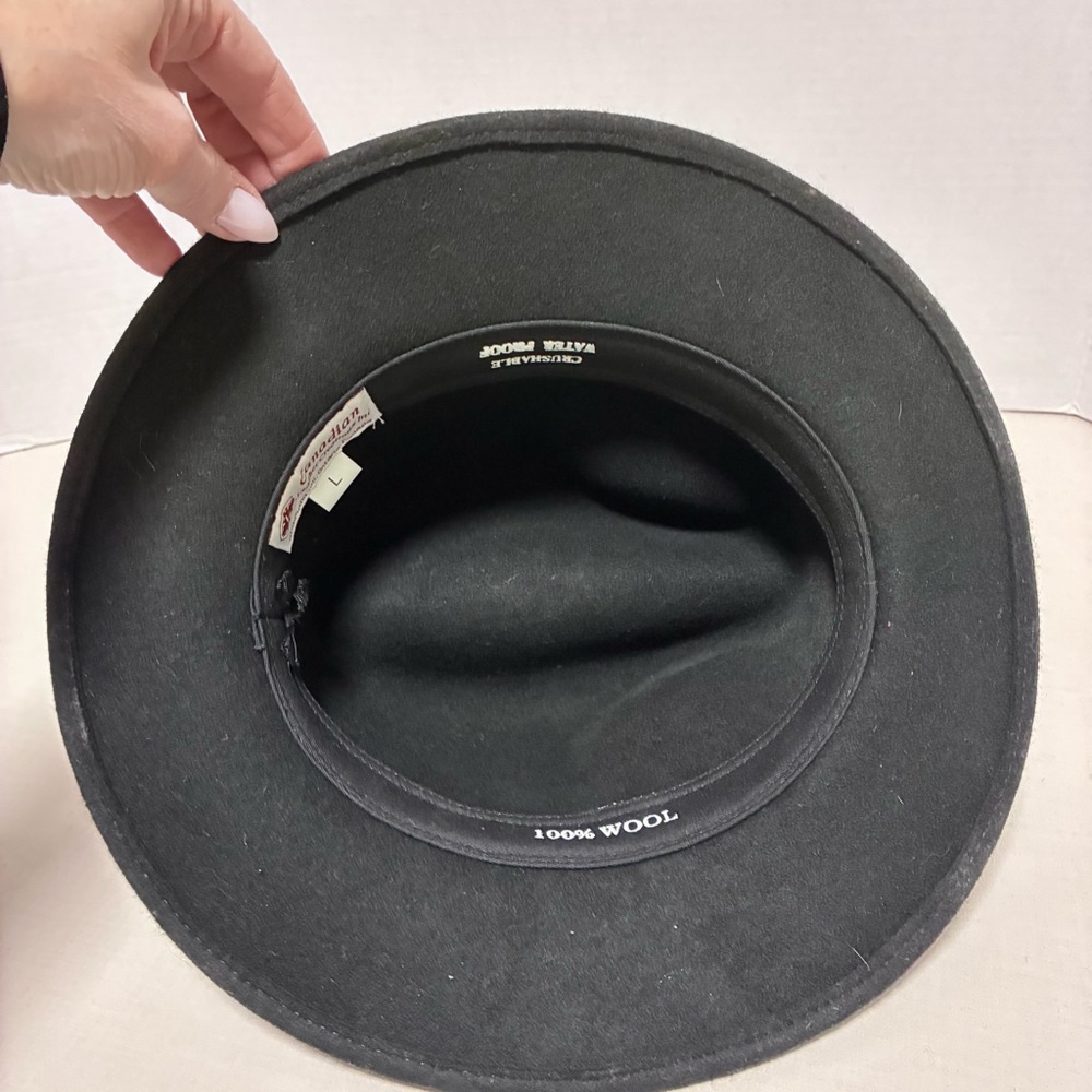 Canadian Leather Creations - Black Crushable Waterproof Wool Hat - L - Picture 6 of 9